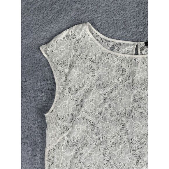 Eddie Bauer Women's Fairy Whimsy Feminine Sheer Lace Cap Sleeve Top XL Cream - Picture 5 of 13